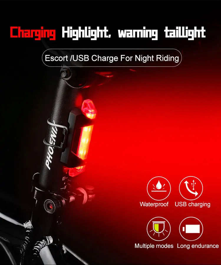 Cycling Bicycle Front Rear Light Set Bike Defense Flashlight Stick MTB Waterproof Taillight LED Lantern Bicycle Accessories