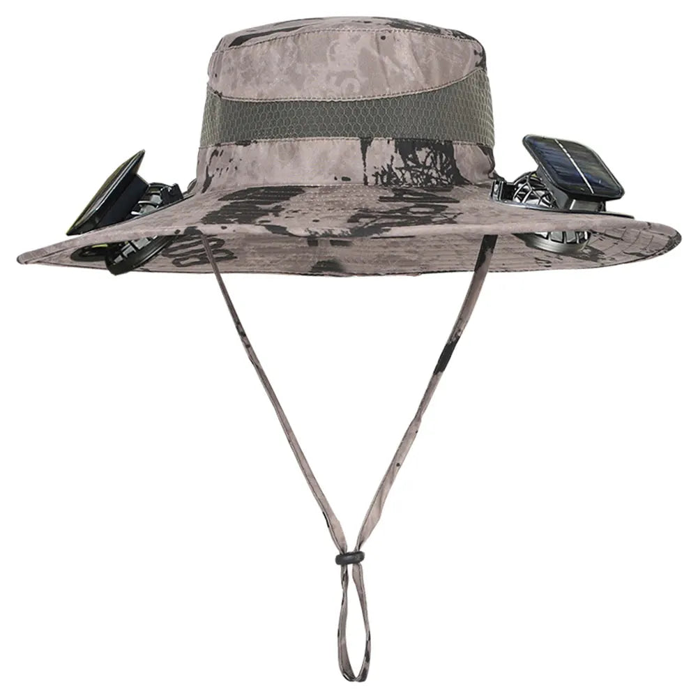 Solar Fan Hat Sun Hat with 2 Solar Fan Outdoor Fishing Hat Summer Cap for Men Outdoor Camping Fishing Hiking