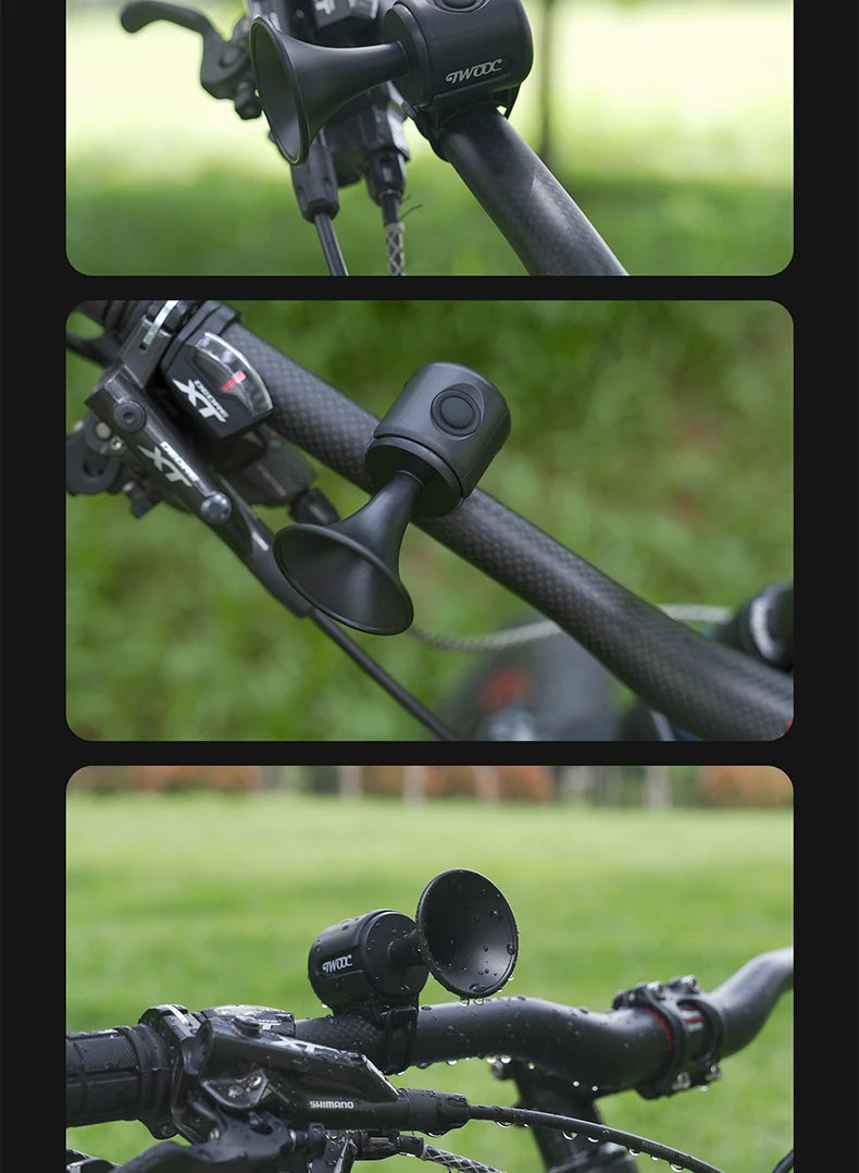 Electric Bicycle Horn 120db Bike Bell IPX4 Waterproof Cycling Warning Alarm For For Kids Scooters Rode MTB Bikes