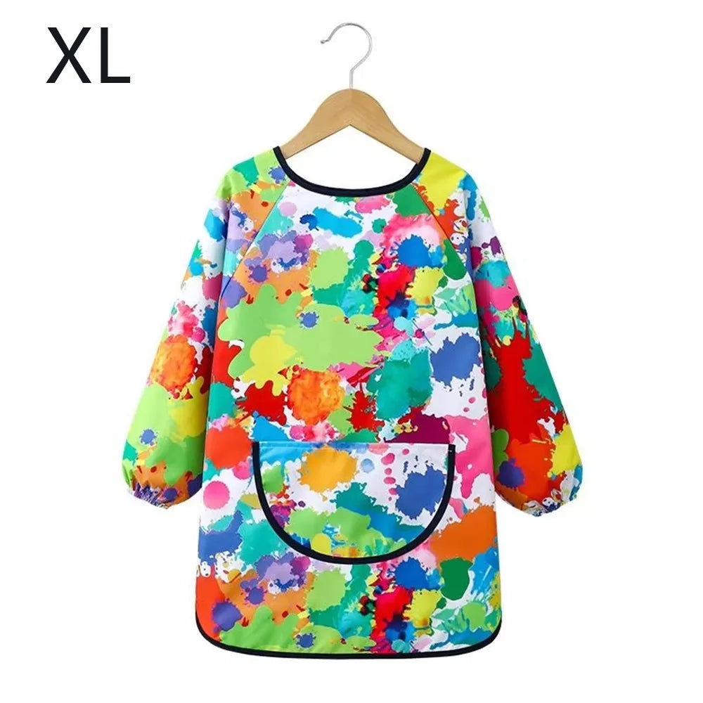New Polyester Kids Painting Apron Waterproof Long Sleeved Cooking Apron Cosplay Costume Art Bibs