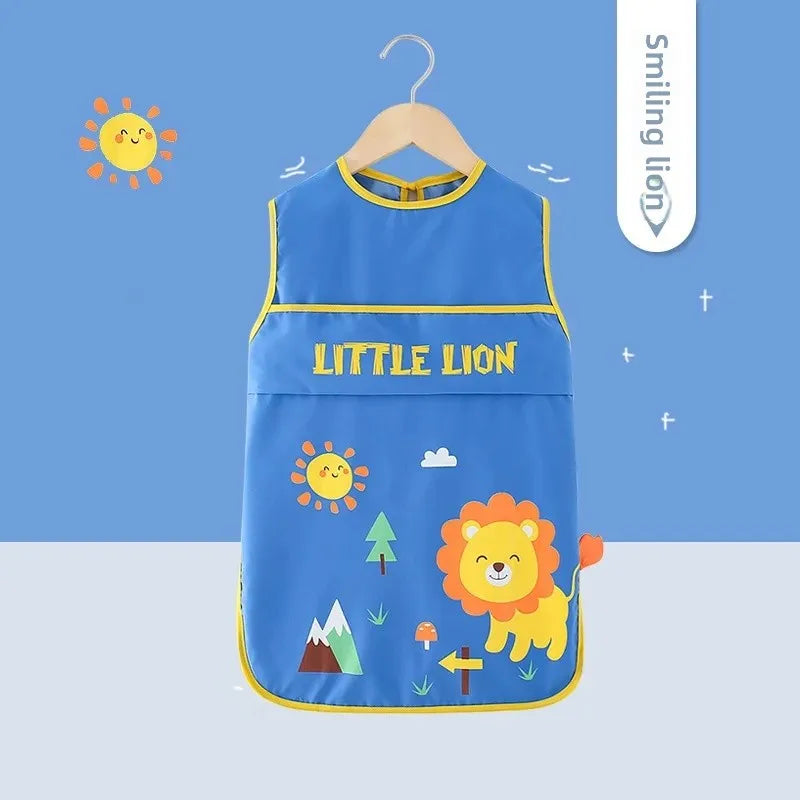 Waterproof Baby Bibs for Eating And Drawing Anti-Dirty Children Cover up Summer Nursery Baby Food Tray Toddler Feeding Apron