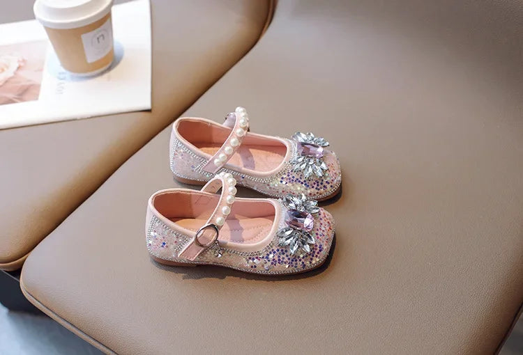 2025 New Fashionable Stylish Princess Crystal Shoes For Girls Children's Dance Kids Shoes Wholesale Medium