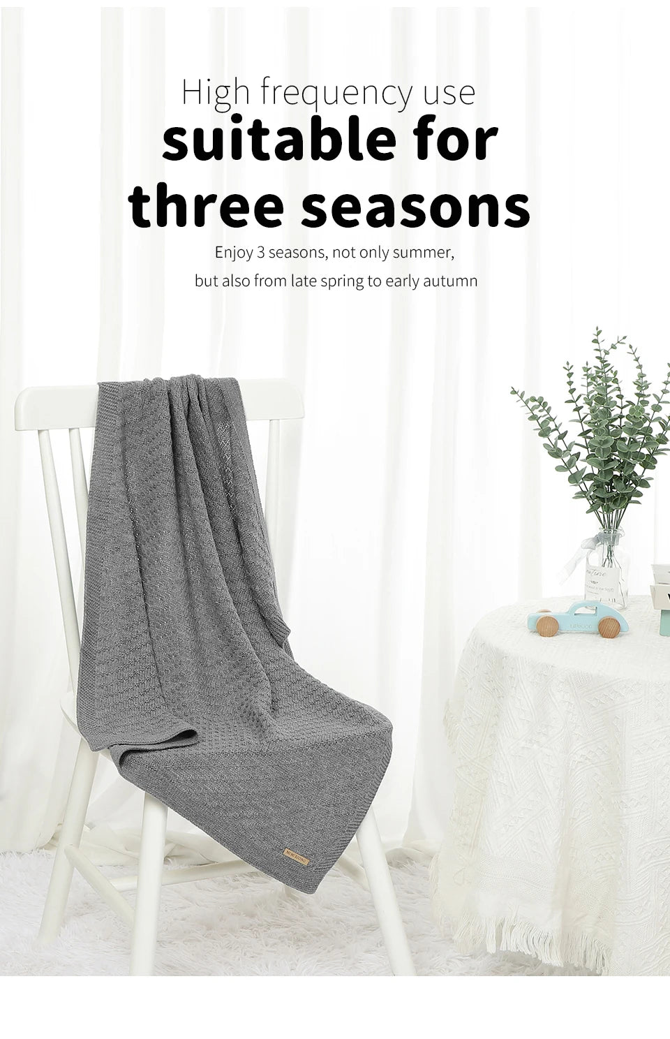 Solid Color 70 cm * 90 cm 0-24 Months Newborn Baby Swaddle Wraps Soft Infant Security Blankets Knitted Acrylic Baby Blankets