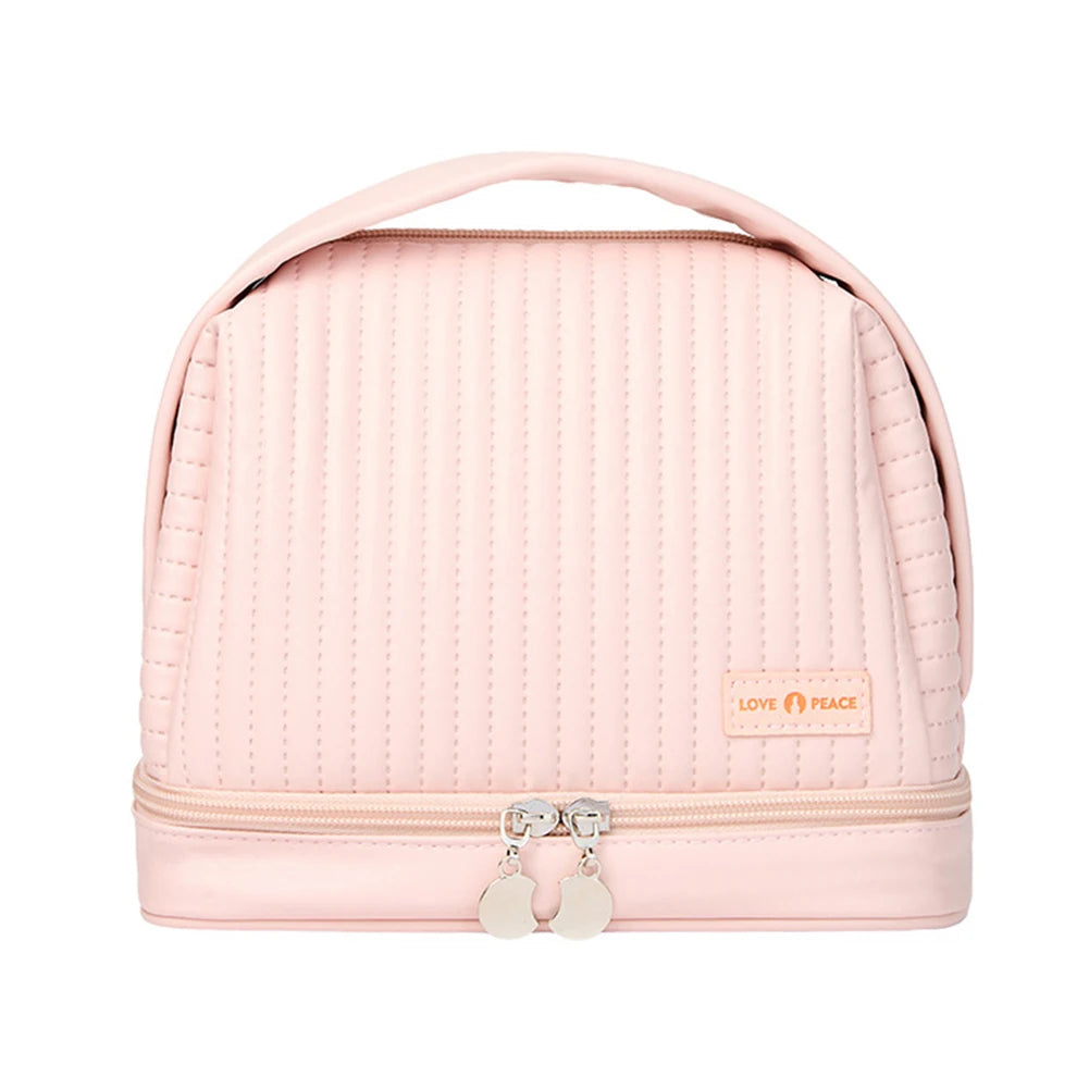 Girls Cosmetic Bag for Makeup PU Leather Make Up Organizer Case Handbag Women Travel Toiletry Storage Pouch Make Up Case
