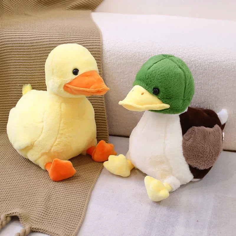 Simulation Small Yellow Duck Kawaii Wild Green Duck Plush Toys  Cartoon Stuffed Animals Dolls Soft Throw Pillow Toys Room Decor