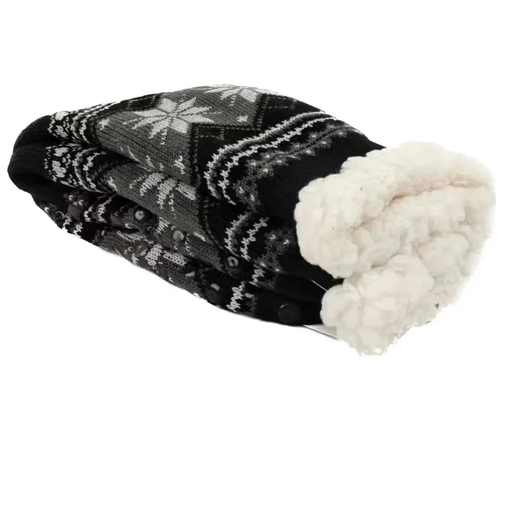 Mens Fluffy Sock Thermal Winter Warm Short Soft Non Slip Floor Fuzzy Fleece Plush Grip Sleeping Slipper Sock Male Christmas Gift