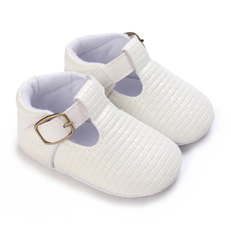 0-18 Months Infant Spring Shoe Newborn Infant Girls and Boys Recreational Baptism Non-Slip Walking Shoe White Soft-soled Sneaker