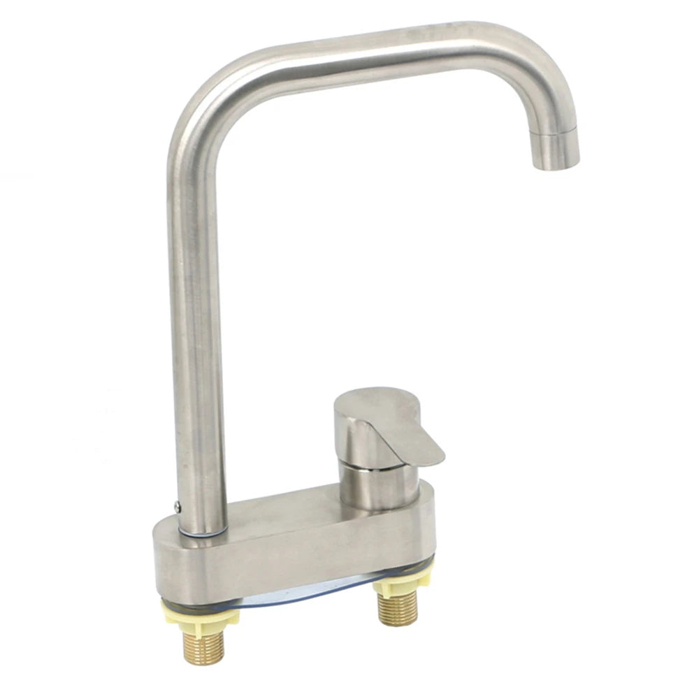 Bathroom Faucet  Stainless Steel Basin Faucet Sink Faucet Tap Cold Hot Mixer Tap 2 Holes Single Handle Tap Bathroom Accessorie