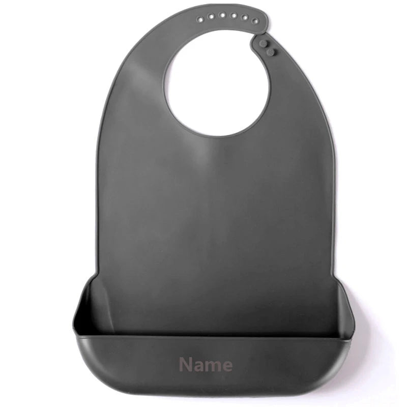 Adult Bibs Personalized Name Printing Silicone Drool Bib Easy to Clean Father Mother Gift Suitable for Elderly Use
