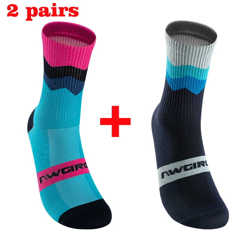 2pairs Professional Cycling Socks Breathable Road Bicycle Socks Men Women Outdoor Sports Racing e Compression Cycling For Women