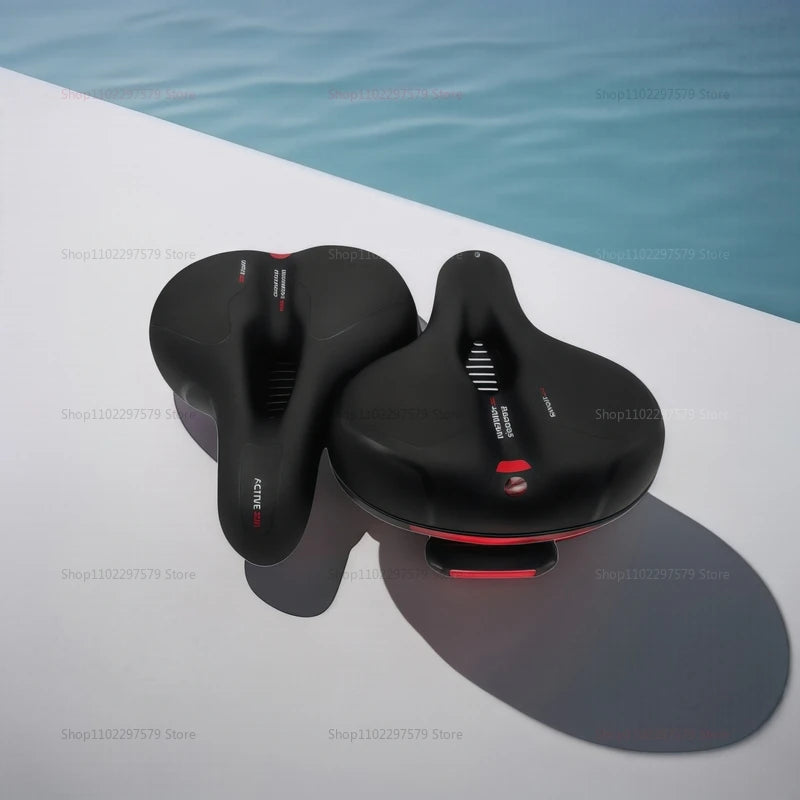 Men's Comfortable Breathable Bicycle Saddle MTB Road Bike Crash Absorbing Wide Seat Cushion Light and Comfortable Safety
