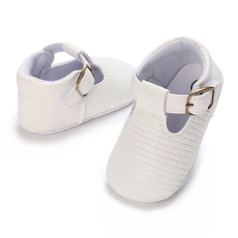 0-18 Months Infant Spring Shoe Newborn Infant Girls and Boys Recreational Baptism Non-Slip Walking Shoe White Soft-soled Sneaker