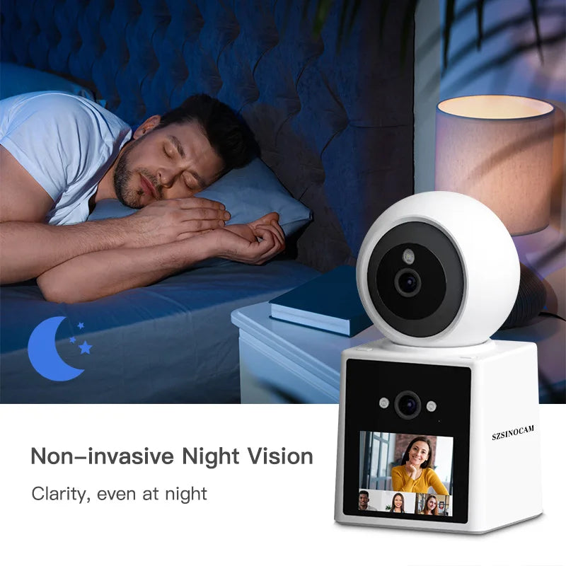 SZSINOCAM 3MP Wireless WIFI Security Camera Video Call Baby Safety Protection Monitor Screen Button Call PTZ Auto Tracking