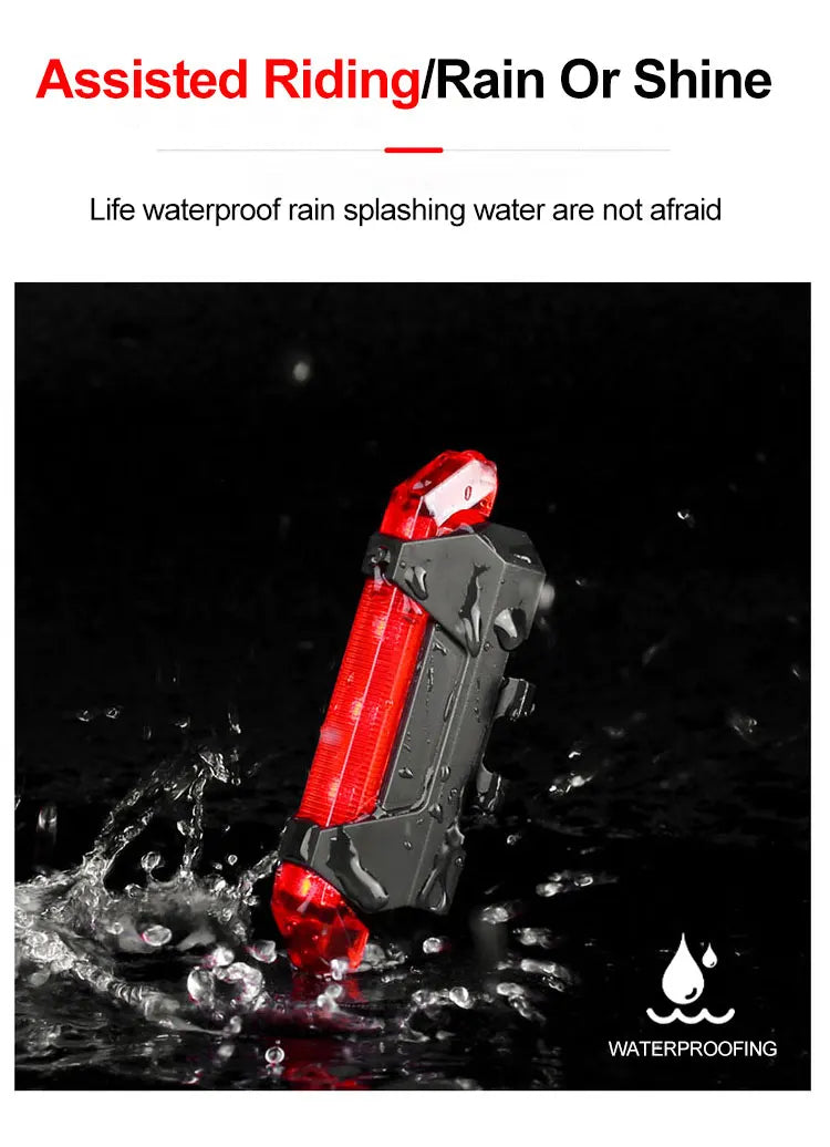 Cycling Bicycle Front Rear Light Set Bike Defense Flashlight Stick MTB Waterproof Taillight LED Lantern Bicycle Accessories