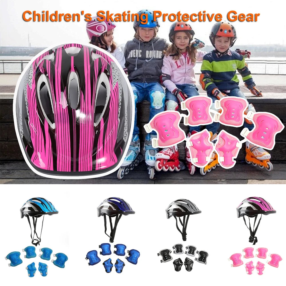 Kids Bike Helmet Protection Gear Set for Toddler Youth,Bicycle Helmet Knee Pads Elbow Pads Wrist Guards for Roller Skate Cycling