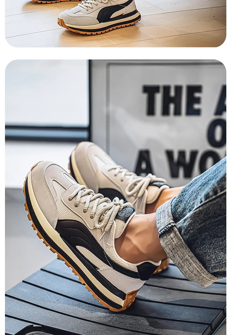 2025 Spring Men's Brand Sneaker Comfortable Platform Sports Shoes Men Non-Slip Breathable Running Shoes Man zapatillas de hombre