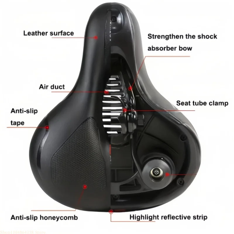 Bicycle seat pad thickened and waterproof universal mountain road seat pad shock-absorbing ball model charging tail light design