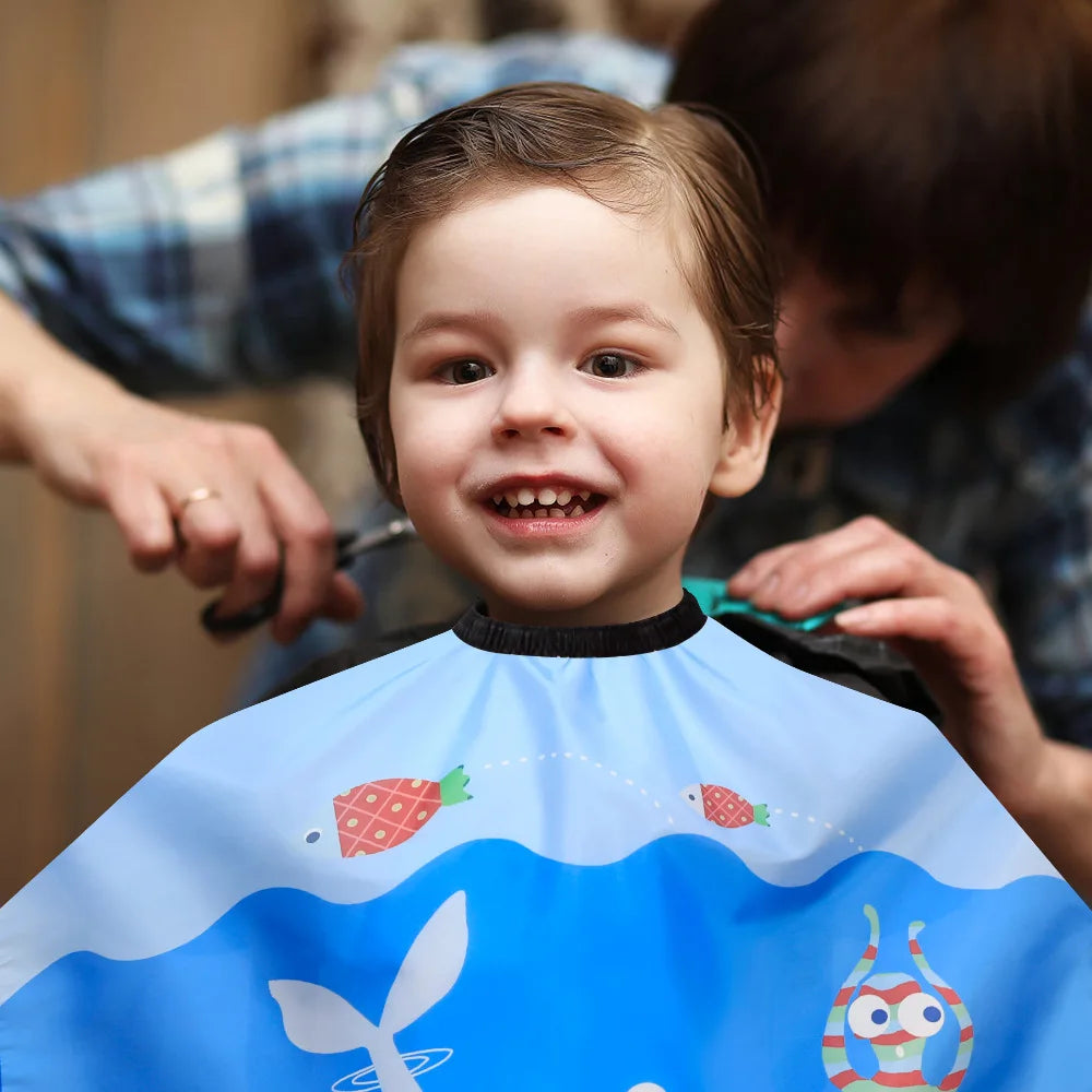Kids Cartoon Pattern Haircut Styling Gown Salon Hairdressing Cape Barber Shop Household Child Hair Cut Cape Hairdresser Apron