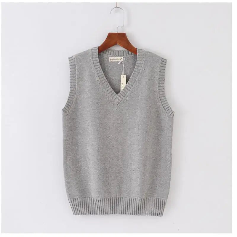 Japanese School JK Uniform Sweater Vest High School Uniform For Girls Boy Cosplay Halloween Winter Anime Vest cute Knitting Coat