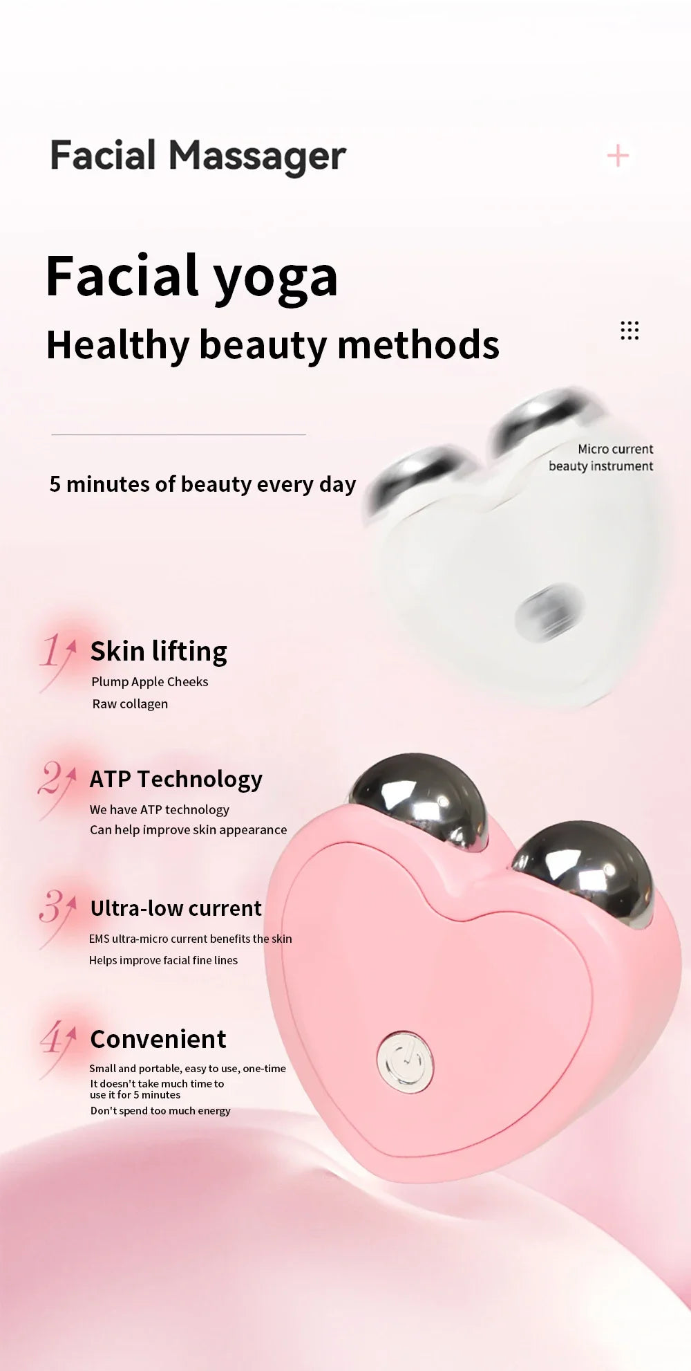 Face Lifting Machine Facial Massager Microcurrent Roller Charging Facial Anti  Skin Tightening Wrinkle Rejuvenation Beauty tool