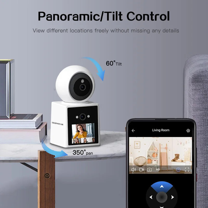 SZSINOCAM 3MP Wireless WIFI Security Camera Video Call Baby Safety Protection Monitor Screen Button Call PTZ Auto Tracking