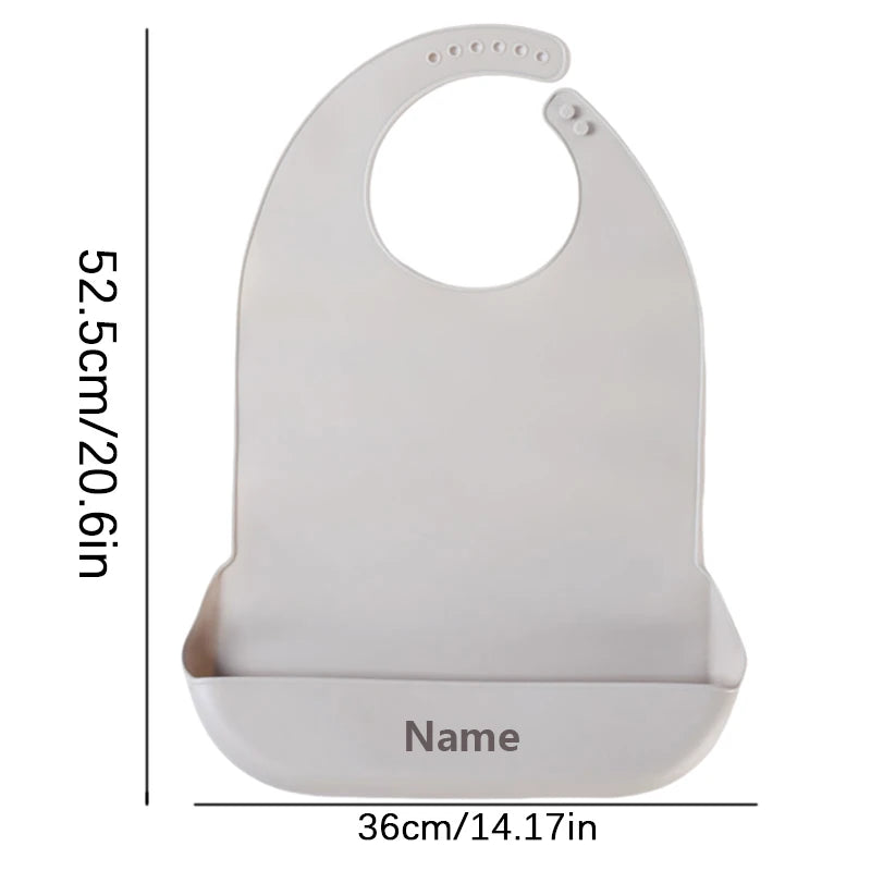 Adult Bibs Personalized Name Printing Silicone Drool Bib Easy to Clean Father Mother Gift Suitable for Elderly Use