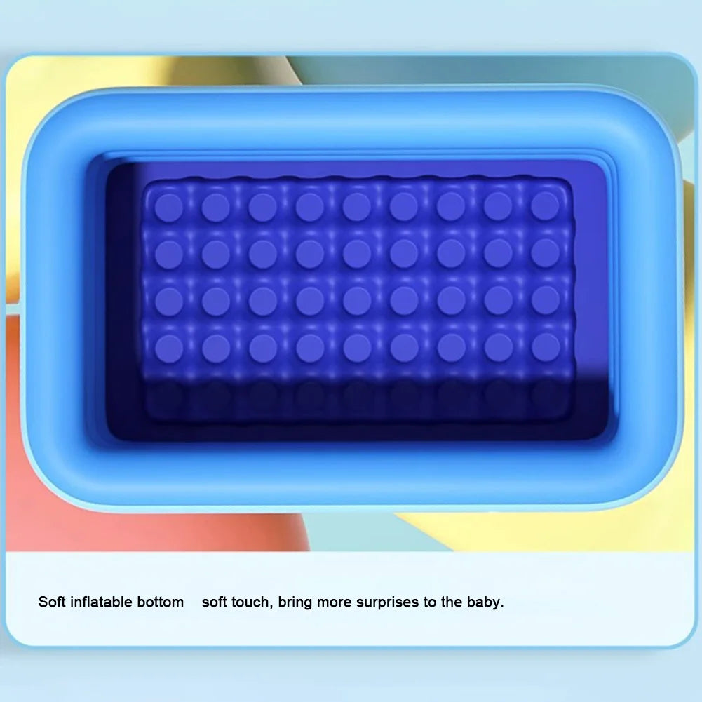 111-120cm Inflatable Swimming Pool PVC Framed Swimming Pool Cartoon Pattern Thickening Swimming Pool for Summer Outdoor Indoor