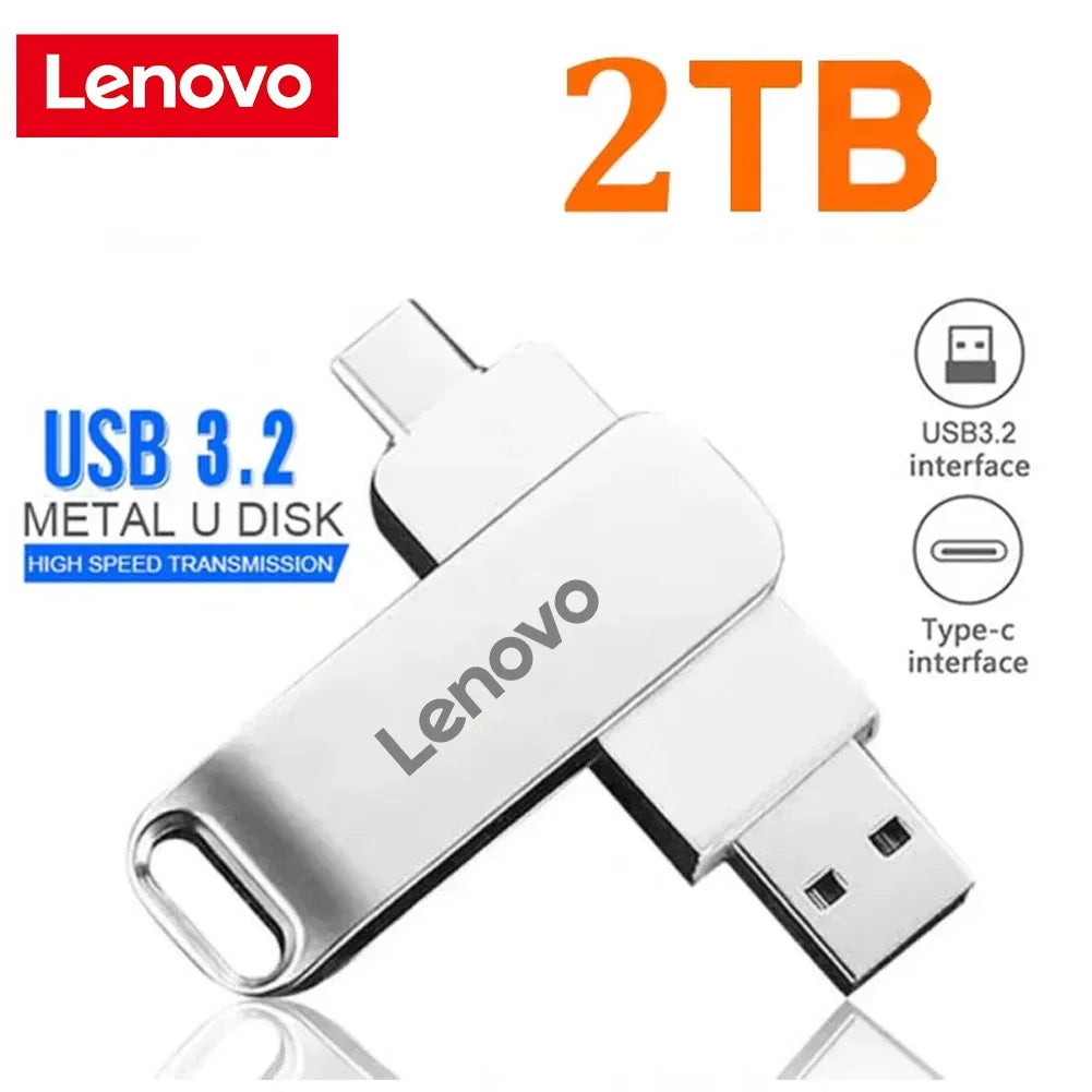 Lenovo Type C USB Flash Drives 2TB Pendrive USB 3.0 Interface Pen Drive OTC Large Capacity 16TB U Disk Memory Stick For Phone PC