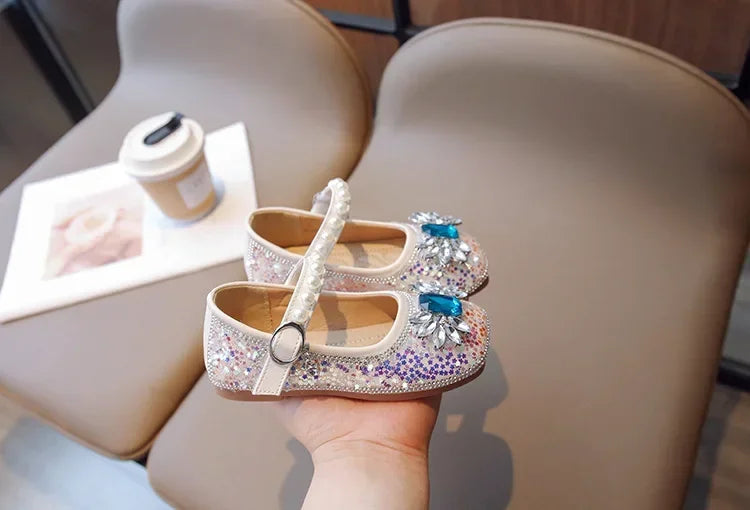 2025 New Fashionable Stylish Princess Crystal Shoes For Girls Children's Dance Kids Shoes Wholesale Medium