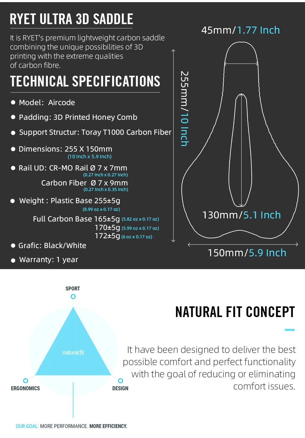 2024 RYET 3D Printed Saddle Ultralight Hollow Comfortable Full Carbon MTB Road Racing Bike Cycling Seat Bicycle Cushion Parts
