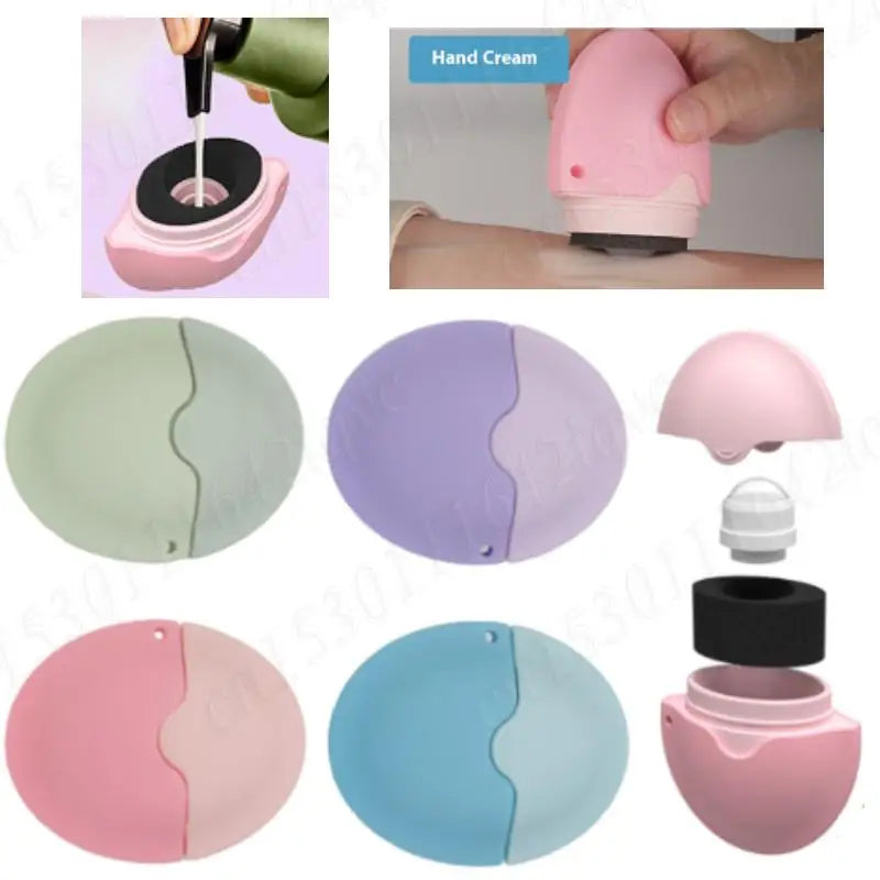 55ML Sunscreen Applicator Portable Refillable Roll on Sponge Applicator Silicone Suncream Lotion Applicators for Family Travel