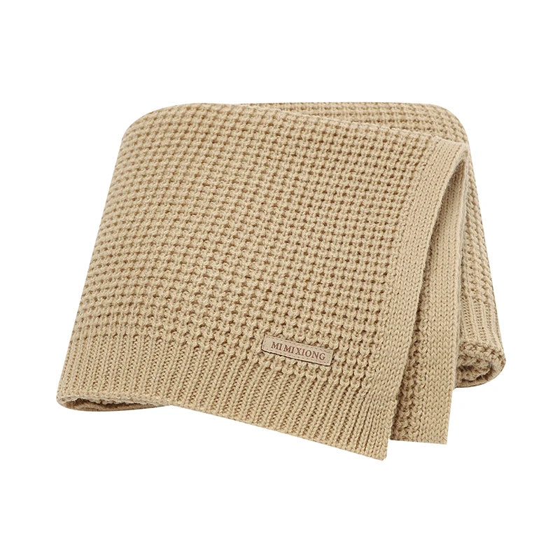 Baby Blankets 90*70cm Knitted Newborn Boys Girls Stroller Swaddle Wrap Infant Netural Crib Cellular Toddler Throwing Quilts Mats