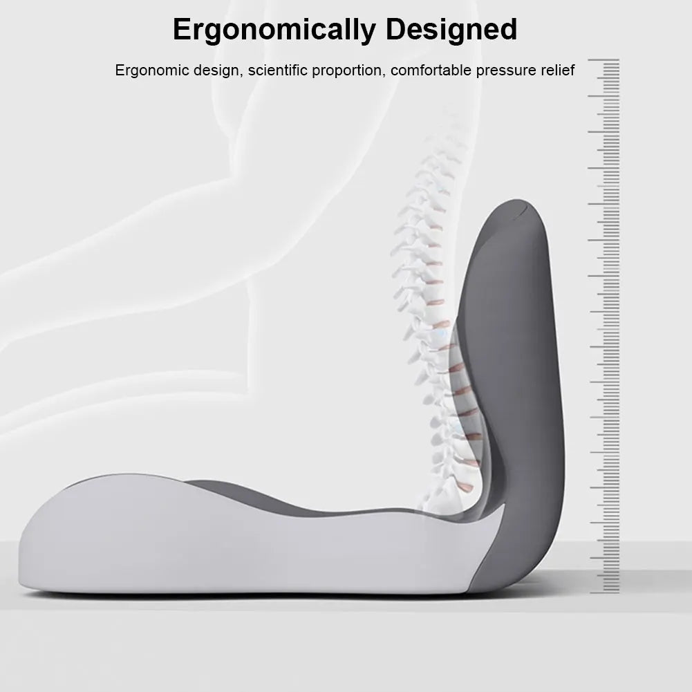 Memory Foam L-Shaped Integrated Office Chair Cushion with Lumbar Support Car Seat Cushion for Office Workers Car Drivers