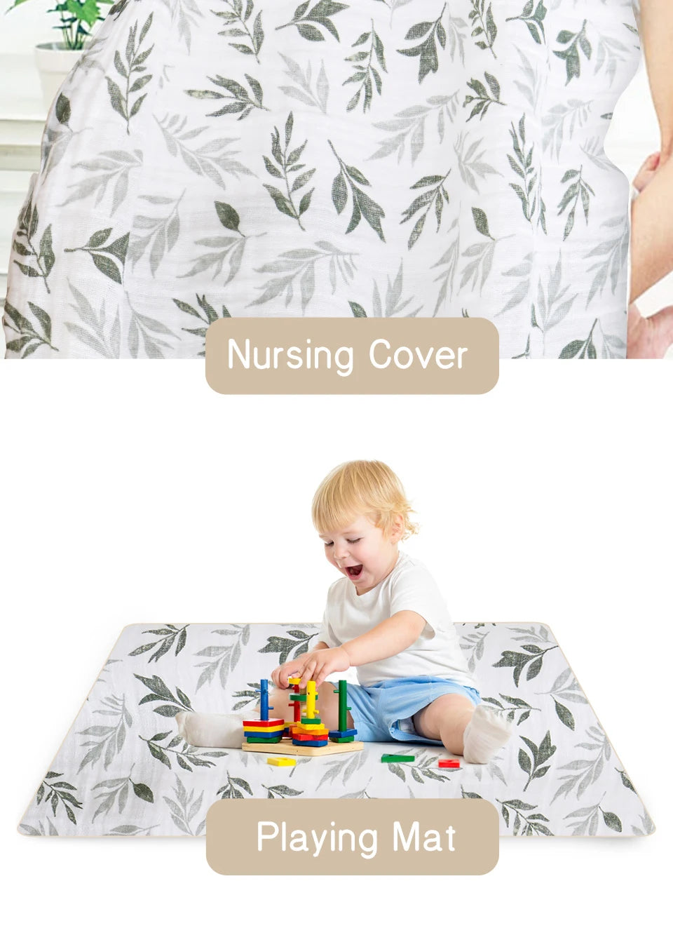 Elinfant 100% cotton 120*110cm 2 Layers Newborn Baby Bath Towel Wrap Muslin Swaddle Blankets Wholesale Dropshipping
