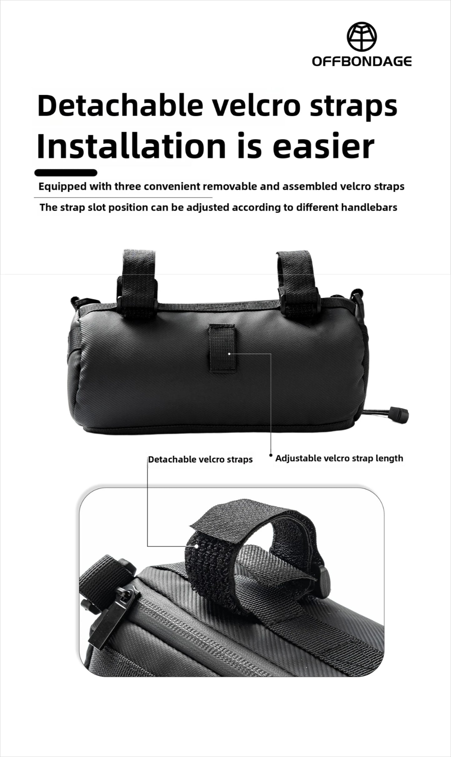 OFFBONDAGE Bike Front Bag Large Capacity Storage Outside Waterproof Multi-function Riding Bag Mountain Bike Bag Bike Accessory
