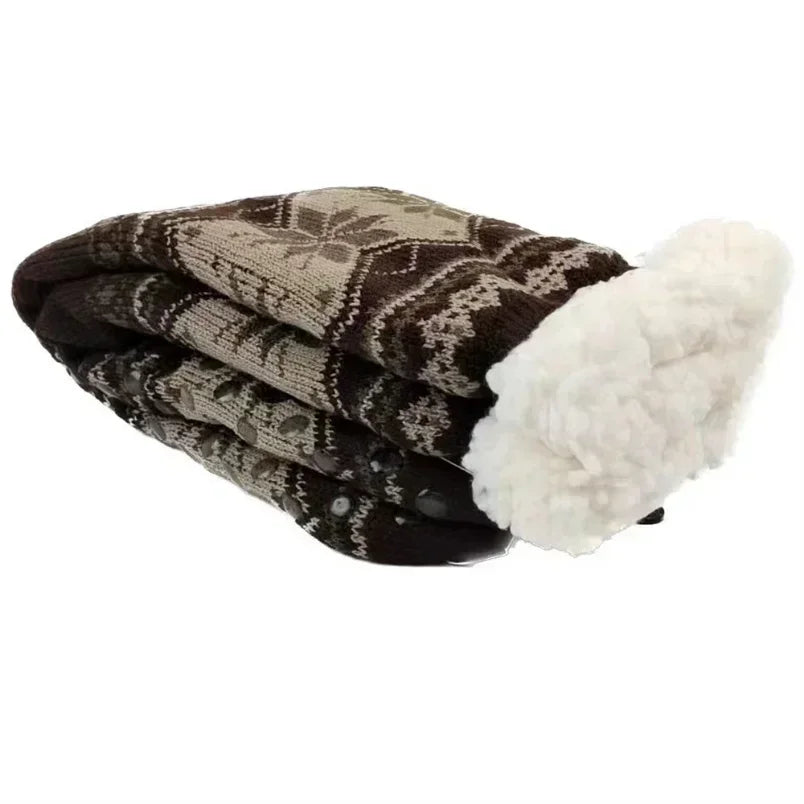 Mens Fluffy Sock Thermal Winter Warm Short Soft Non Slip Floor Fuzzy Fleece Plush Grip Sleeping Slipper Sock Male Christmas Gift