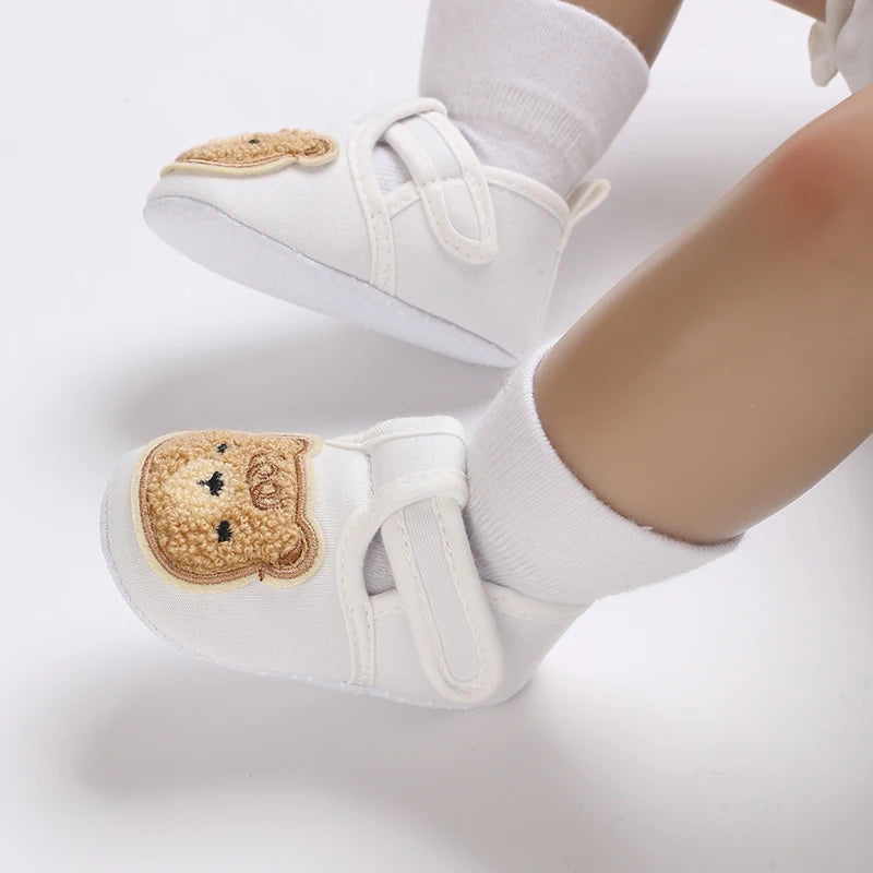 0-18 Months Infant Spring Shoe Newborn Infant Girls and Boys Recreational Baptism Non-Slip Walking Shoe White Soft-soled Sneaker