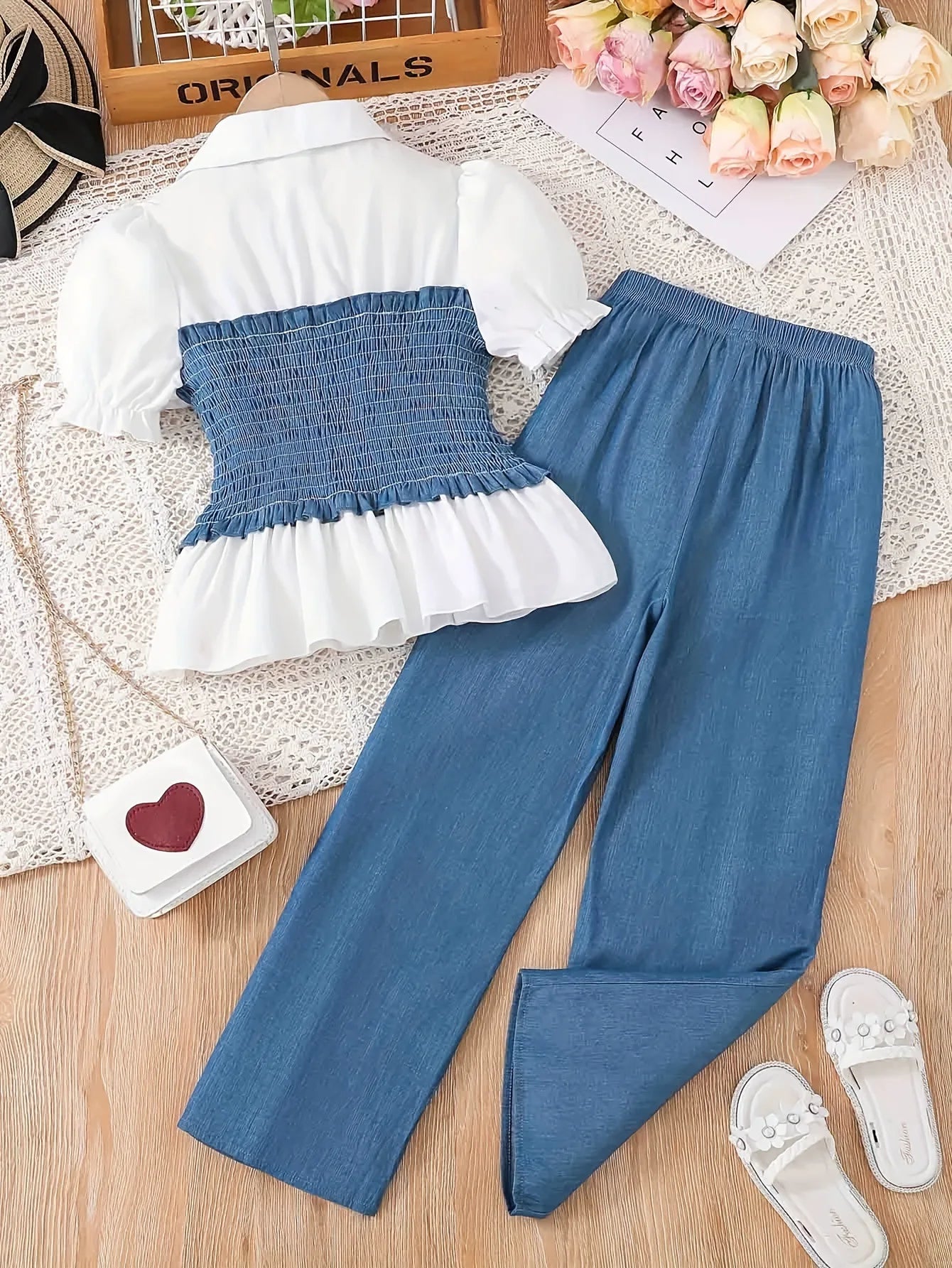 7 8 9 10 11 12 13 14 Years Summer Girls Clothing Sets New Fashion Top + Long Pants 2Pcs Girls Suits Birthday Gift Kids Clothes