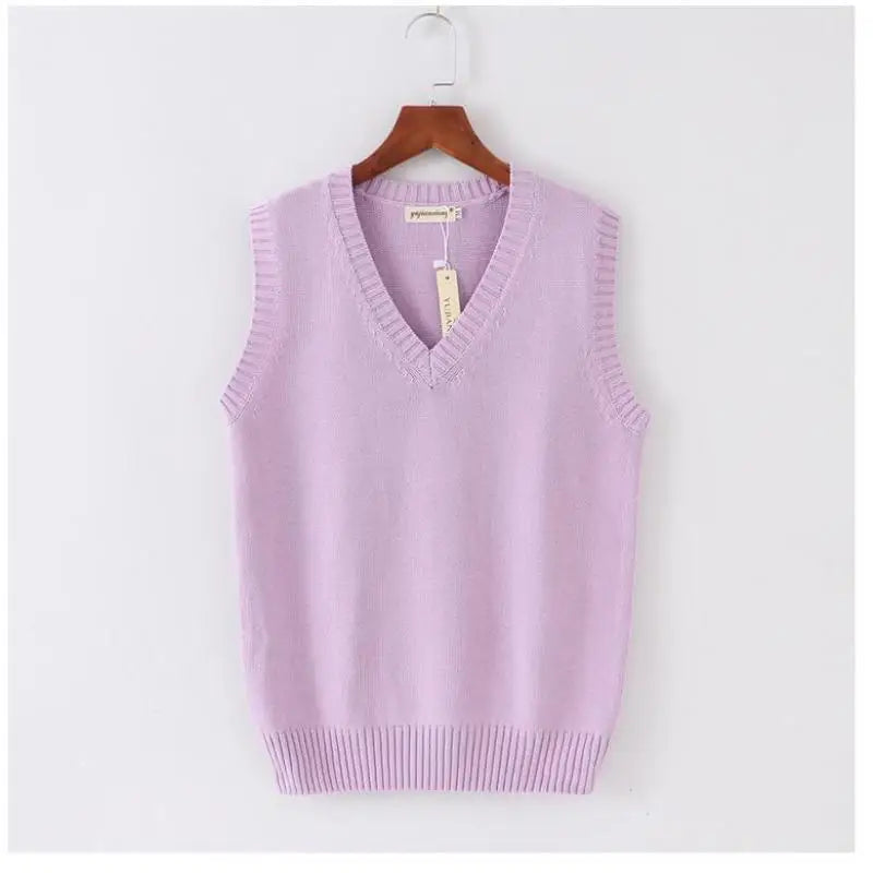 Japanese School JK Uniform Sweater Vest High School Uniform For Girls Boy Cosplay Halloween Winter Anime Vest cute Knitting Coat