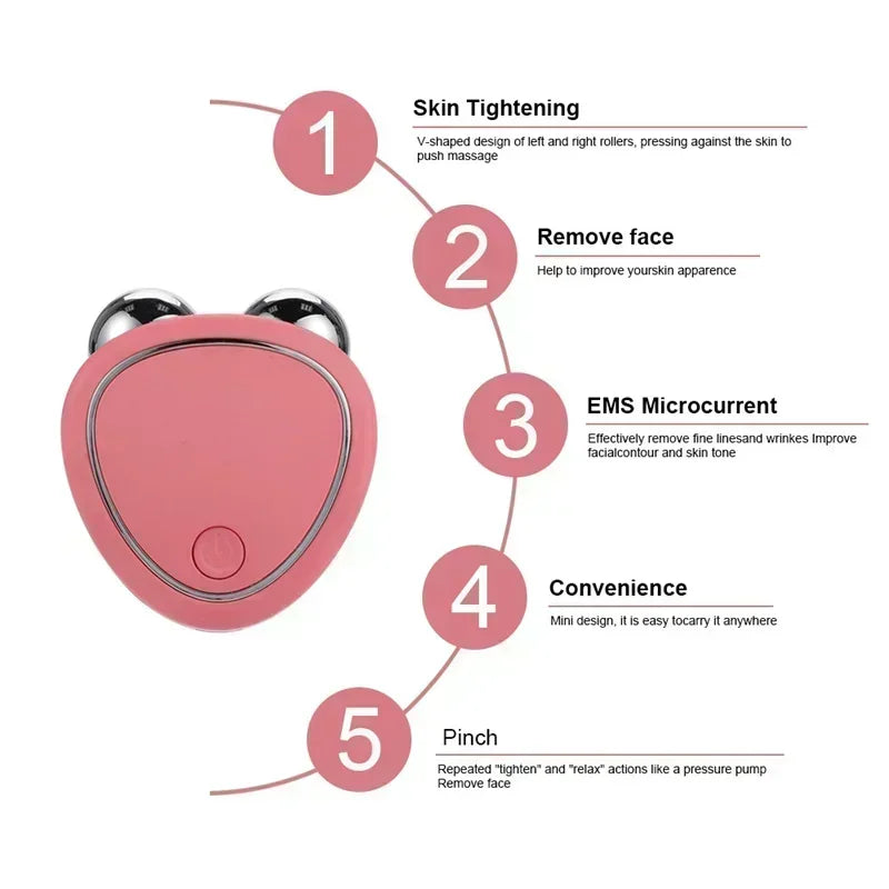 Mini Facial Massage Beauty Instrument Portable USB Charging Multifunctional Skin Care Thin Face Anti Wrinkle Face Firming Lift