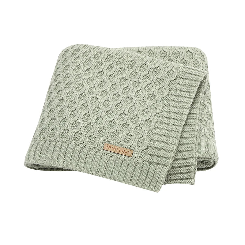 Baby Blankets Knitted Newborn Netural Breathable Month Swaddle Wrap Mat for Infant Boy Girl Crib Cellular Children 90*70cm Cover