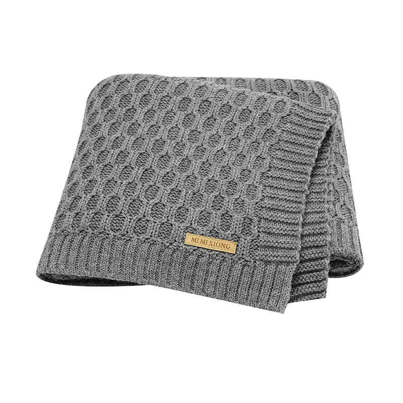 Baby Blankets Knitted Newborn Netural Breathable Month Swaddle Wrap Mat for Infant Boy Girl Crib Cellular Children 90*70cm Cover