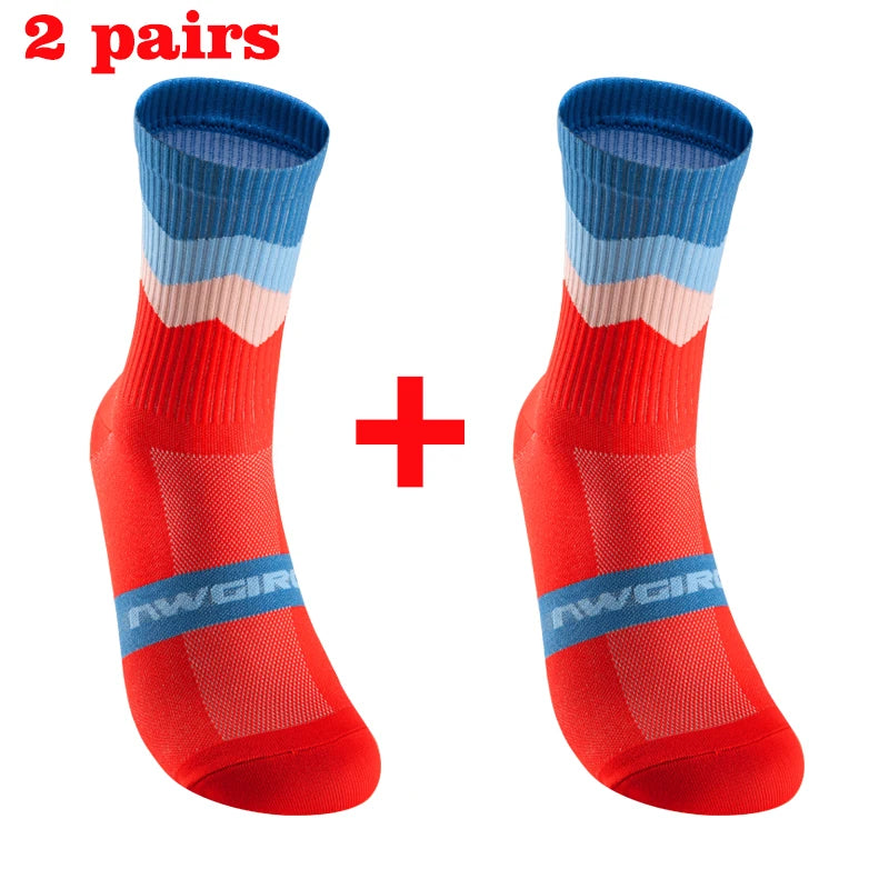 2pairs Professional Cycling Socks Breathable Road Bicycle Socks Men Women Outdoor Sports Racing e Compression Cycling For Women