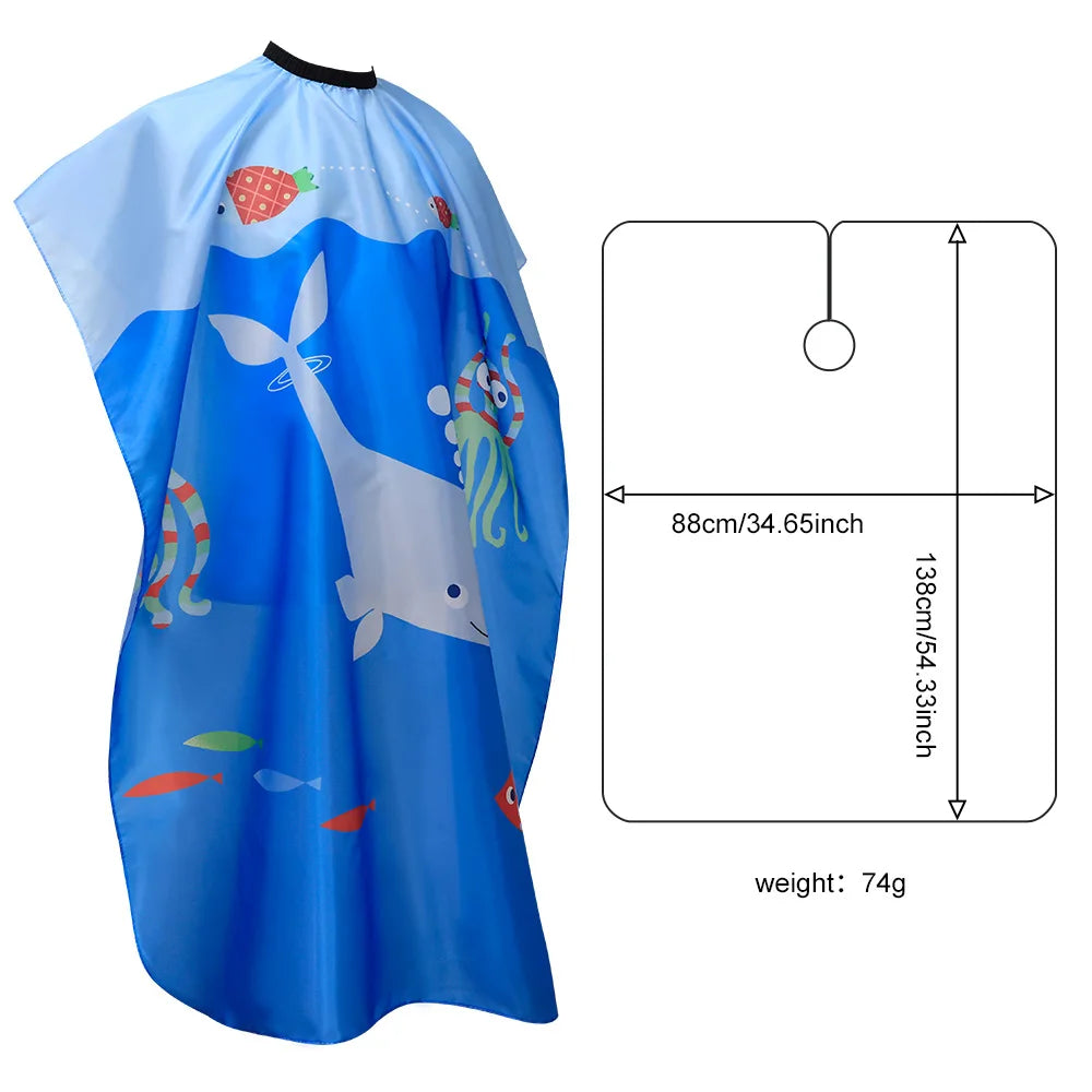 Kids Cartoon Pattern Haircut Styling Gown Salon Hairdressing Cape Barber Shop Household Child Hair Cut Cape Hairdresser Apron