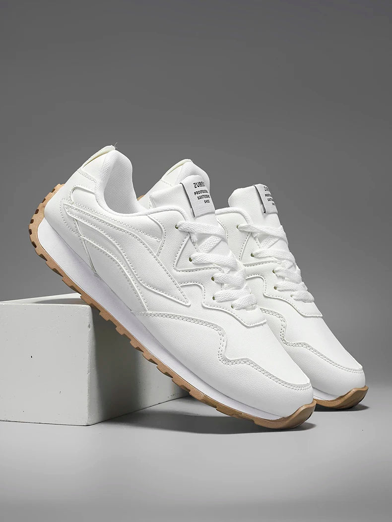 Men's Vulcanized Shoes Spring Autumn Comfortable Non Slip White Casual Sneakers Men Outdoor Retro Lace Up Platform Walking Shoes