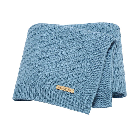 Solid Color 70 cm * 90 cm 0-24 Months Newborn Baby Swaddle Wraps Soft Infant Security Blankets Knitted Acrylic Baby Blankets