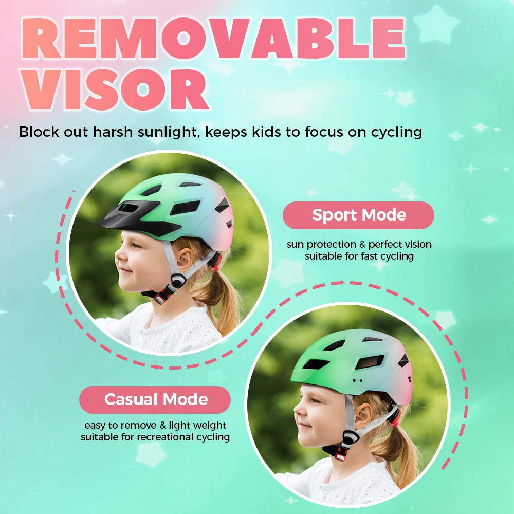 FUNWICT Children Bicycle Helmet Elbow Pads Protective Gear Sports Lightweight Safety Cap Bike Skateboard Roller Skating durable