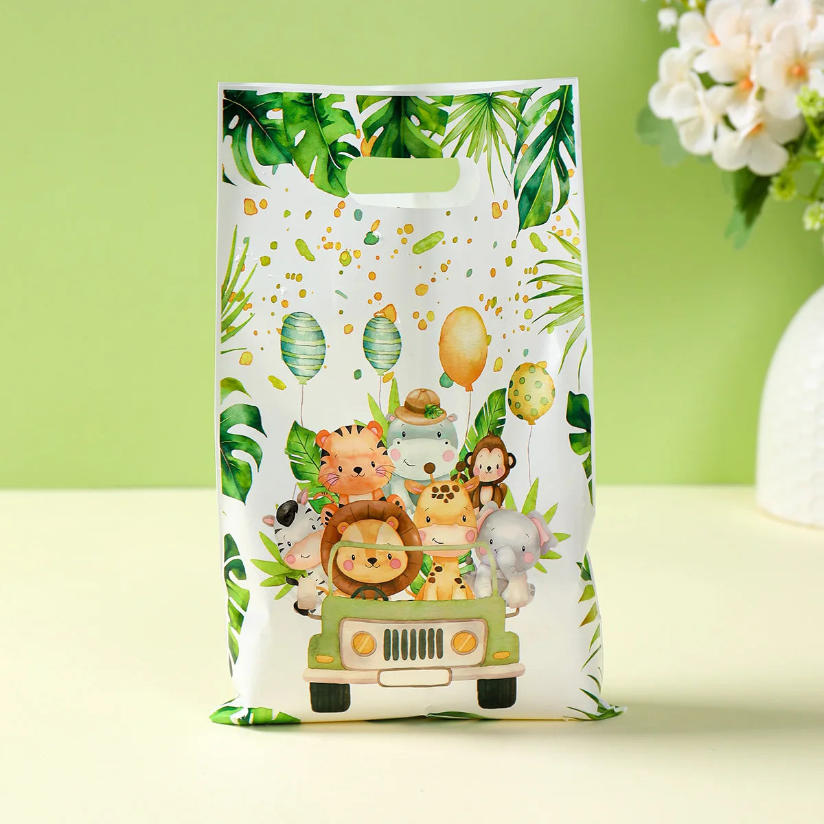 Jungle Animals Party Gift Biscuit Candy Packing Bag Jungle Safari Birthday Party Decor Kids Wild One ﻿Party Supplies Baby Shower