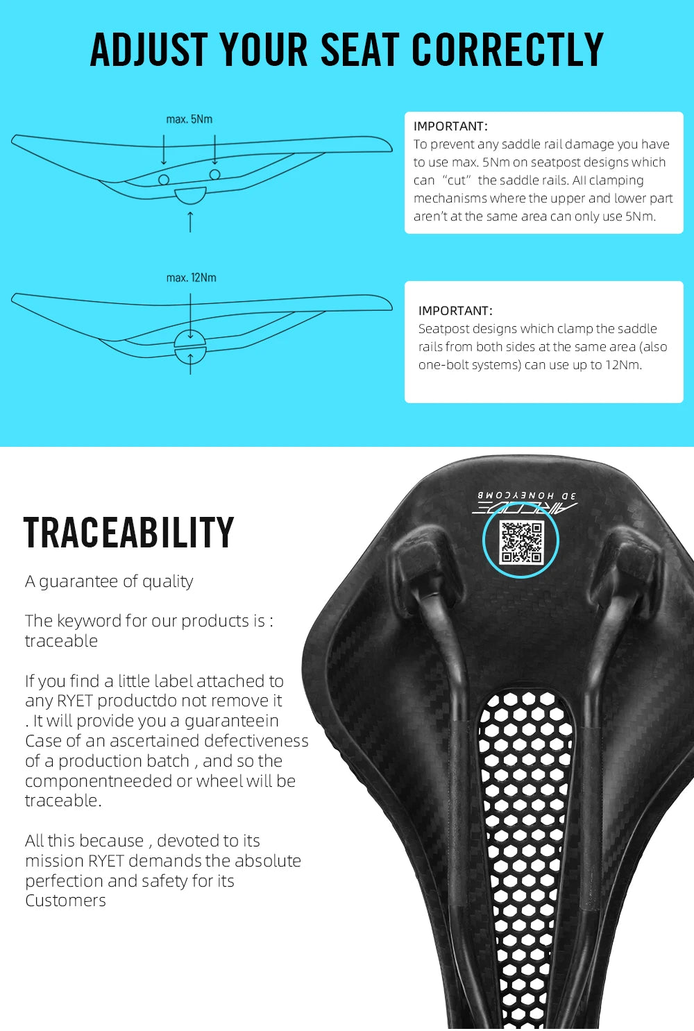 2024 RYET 3D Printed Saddle Ultralight Hollow Comfortable Full Carbon MTB Road Racing Bike Cycling Seat Bicycle Cushion Parts