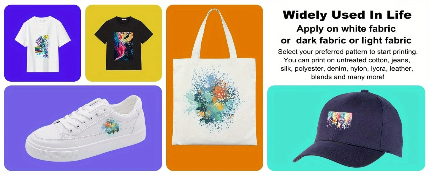 A4 30 Pcs DTF Transfer Film PET Heat Transfer Paper Matte Double-Side Clear Pretreat Sheets for DIY Direct on T-Shirts Bags